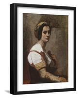 Sibylle, c.1870-Jean Baptiste Camille Corot-Framed Giclee Print