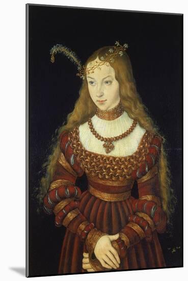 Sibylle Von Cleve as the Bride of Prince Johann Friedrich Von Sachsen-Weimar-Lucas Cranach the Elder-Mounted Giclee Print
