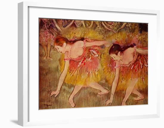 Sich Verbeugende Tanzerinnen Ballerina-Edgar Degas-Framed Art Print