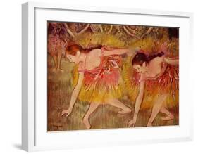 Sich Verbeugende Tanzerinnen Ballerina-Edgar Degas-Framed Art Print