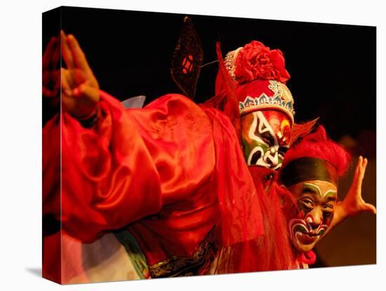 Sichuan Opera, Shu Feng Ya Yun Tea House in Chengdue, Shaanxi Province, China-Pete Oxford-Stretched Canvas