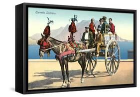 Sicilian Cart and Horse-null-Framed Stretched Canvas