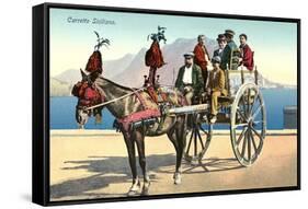 Sicilian Cart and Horse-null-Framed Stretched Canvas