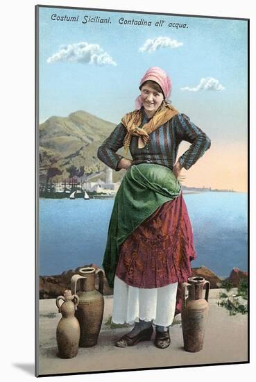 Sicilian Peasant Woman, Italy-null-Mounted Art Print