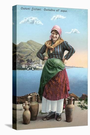 Sicilian Peasant Woman, Italy-null-Stretched Canvas