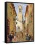 Sicilian Village with Women and Children-Luigi Sabatelli-Framed Stretched Canvas