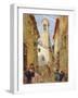 Sicilian Village with Women and Children-Luigi Sabatelli-Framed Giclee Print