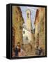 Sicilian Village with Women and Children-Luigi Sabatelli-Framed Stretched Canvas