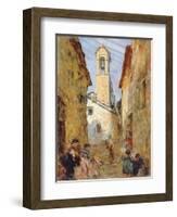 Sicilian Village with Women and Children-Luigi Sabatelli-Framed Giclee Print