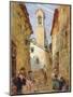 Sicilian Village with Women and Children-Luigi Sabatelli-Mounted Giclee Print