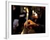 Sicily, Italy, Western Europe, a Believer, Holding a Candle During the Easter Eve Ceremony at the T-Ken Scicluna-Framed Photographic Print