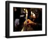 Sicily, Italy, Western Europe, a Believer, Holding a Candle During the Easter Eve Ceremony at the T-Ken Scicluna-Framed Photographic Print