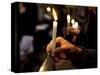 Sicily, Italy, Western Europe, a Believer, Holding a Candle During the Easter Eve Ceremony at the T-Ken Scicluna-Stretched Canvas