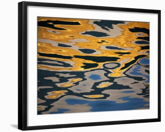 Sicily, Italy, Western Europe, Reflections in the Mediterraean Sea in the Port of Trapani-Ken Scicluna-Framed Premium Photographic Print
