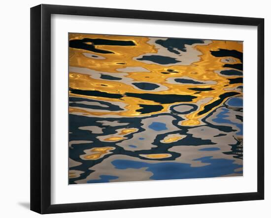 Sicily, Italy, Western Europe, Reflections in the Mediterraean Sea in the Port of Trapani-Ken Scicluna-Framed Photographic Print