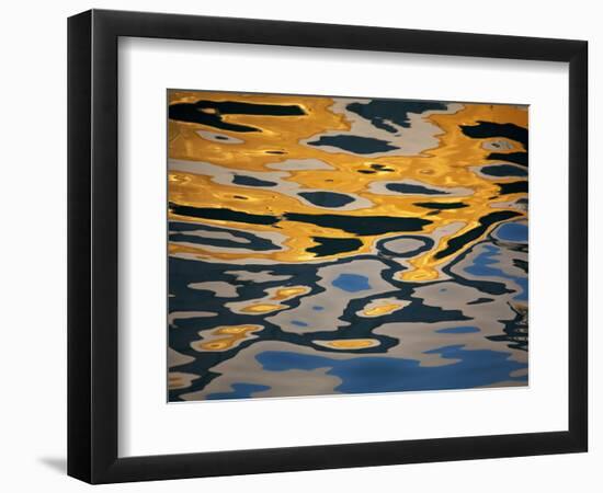 Sicily, Italy, Western Europe, Reflections in the Mediterraean Sea in the Port of Trapani-Ken Scicluna-Framed Photographic Print