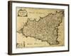 Sicily Old Map, May Be Approximately Dated To The Xviii Sec-marzolino-Framed Art Print