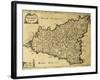 Sicily Old Map, May Be Approximately Dated To The Xviii Sec-marzolino-Framed Art Print