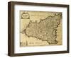 Sicily Old Map, May Be Approximately Dated To The Xviii Sec-marzolino-Framed Art Print