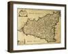 Sicily Old Map, May Be Approximately Dated To The Xviii Sec-marzolino-Framed Art Print