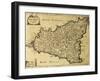 Sicily Old Map, May Be Approximately Dated To The Xviii Sec-marzolino-Framed Art Print