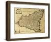 Sicily Old Map, May Be Approximately Dated To The Xviii Sec-marzolino-Framed Art Print