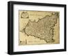 Sicily Old Map, May Be Approximately Dated To The Xviii Sec-marzolino-Framed Art Print