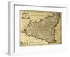 Sicily Old Map, May Be Approximately Dated To The Xviii Sec-marzolino-Framed Art Print