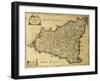 Sicily Old Map, May Be Approximately Dated To The Xviii Sec-marzolino-Framed Art Print