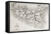 Sicily Old Map With Stromboli Isle Insert Map-marzolino-Framed Stretched Canvas