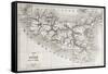 Sicily Old Map With Stromboli Isle Insert Map-marzolino-Framed Stretched Canvas