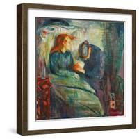 Sick Child, 1925, by Edvard Munch, 1863-1944, Norwegian Expressionist painting,-Edvard Munch-Framed Art Print