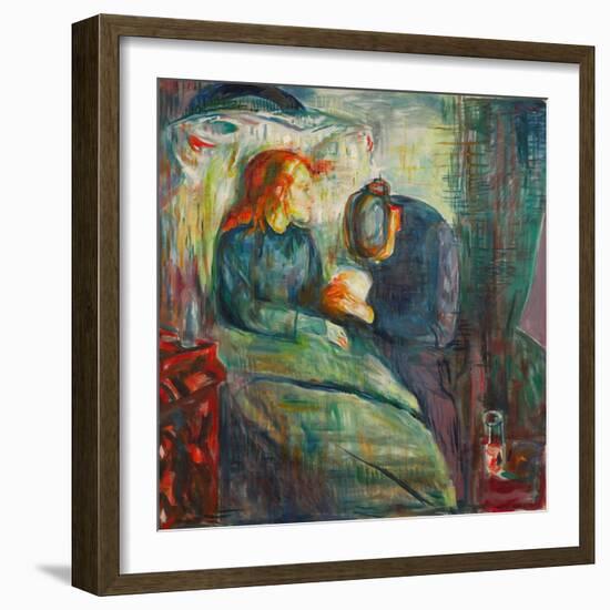 Sick Child, 1925, by Edvard Munch, 1863-1944, Norwegian Expressionist painting,-Edvard Munch-Framed Art Print