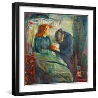 Sick Child, 1925, by Edvard Munch, 1863-1944, Norwegian Expressionist painting,-Edvard Munch-Framed Art Print