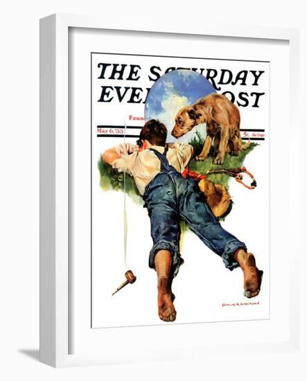 "Sick of Smoking," Saturday Evening Post Cover, May 6, 1933-Harold Anderson-Framed Giclee Print