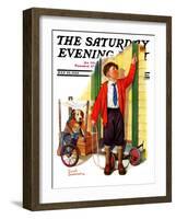 "Sick Pooch," Saturday Evening Post Cover, July 29, 1933-Russell Sambrook-Framed Giclee Print