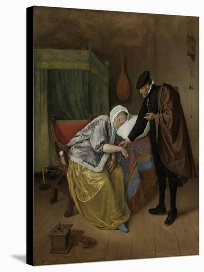 Sick Woman-Jan Havicksz Steen-Stretched Canvas