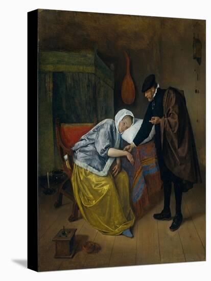 Sick Woman-Jan Havicksz Steen-Stretched Canvas