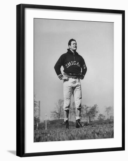 Sid Luckman of Chicago Bears Exercising before Practice-William C^ Shrout-Framed Premium Photographic Print