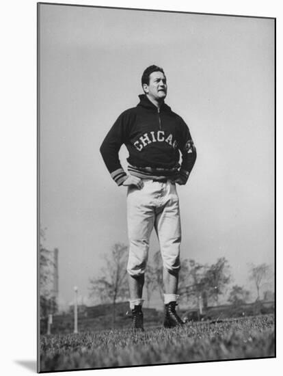 Sid Luckman of Chicago Bears Exercising before Practice-William C^ Shrout-Mounted Premium Photographic Print