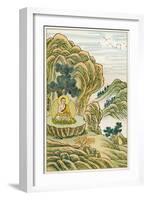 Siddhartha Gautama the Buddha, The Buddha Receives Enlightenment from His Divine Masters-null-Framed Art Print