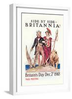 Side by Side with Britannia-James Montgomery Flagg-Framed Art Print