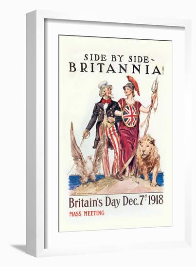 Side by Side with Britannia-James Montgomery Flagg-Framed Art Print