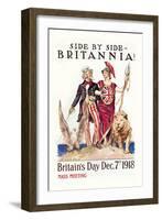 Side by Side with Britannia-James Montgomery Flagg-Framed Art Print