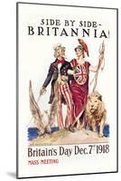 Side by Side with Britannia-James Montgomery Flagg-Mounted Art Print