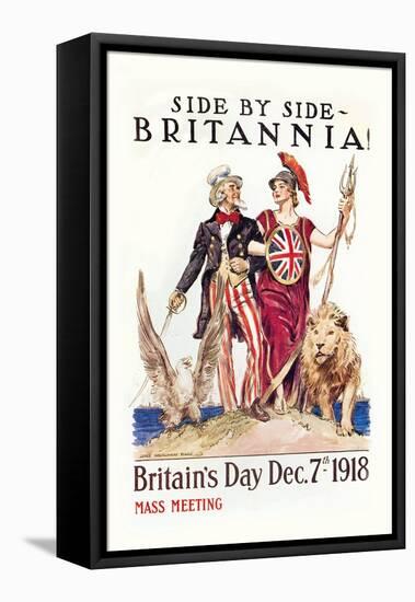 Side by Side with Britannia-James Montgomery Flagg-Framed Stretched Canvas