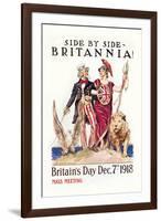 Side by Side with Britannia-James Montgomery Flagg-Framed Art Print