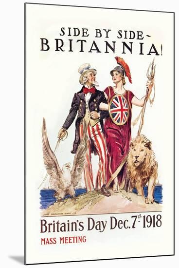 Side by Side with Britannia-James Montgomery Flagg-Mounted Art Print