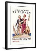 Side by Side with Britannia-James Montgomery Flagg-Framed Art Print