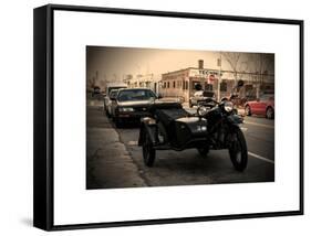 Side-Car on a street in Brooklyn-Philippe Hugonnard-Framed Stretched Canvas